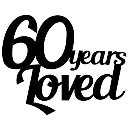 60 YEARS LOVED Pack of 5 50 x 50 mm Min 1 pack also available in